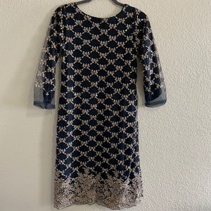 Embellished net 3 piece dress